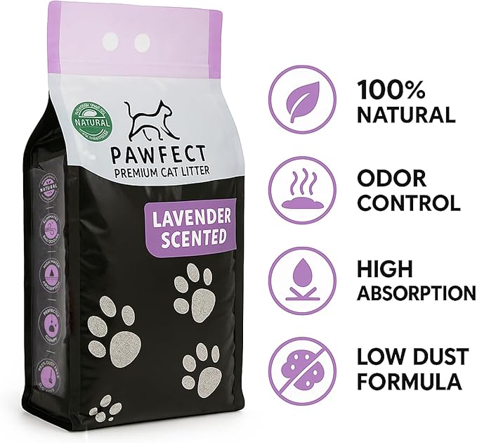 Lavender Scented Clumping Cat Litter – 17.2 lb / 9L, Dust-Free, Odor Control