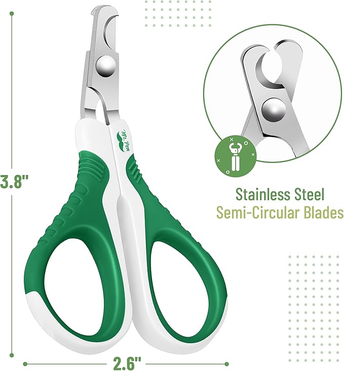 Mr. Pen Cat Nail Trimmer - Green & White, Cat & Kitten Nail Clipper, Pet Claw Trimmer for Small Dogs