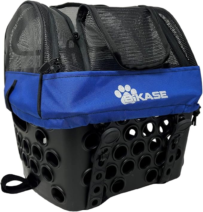 BiKASE Durable Dog Bike Basket & Carrier, Rear Mount Pet Basket for Bikes with Super Comfort Mat and Cover, Ideal for Small Dogs and Cats up to 12 lbs