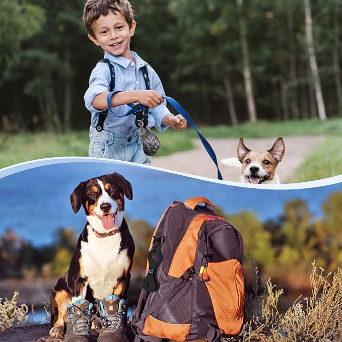 PuppyDoggy Dog Poop Bag Holder for Leash Waste Bag Carrier Dog Poop Bag Dispenser for Walking Running Bicycle Accessory 4 Pieces (Light Green)
