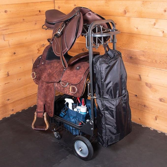 Pro Series Saddle & Tack Cart | Holds English & Western Saddles | Ample Storage | Easy Transport & Storage | Durable Construction | 7-Year Warranty