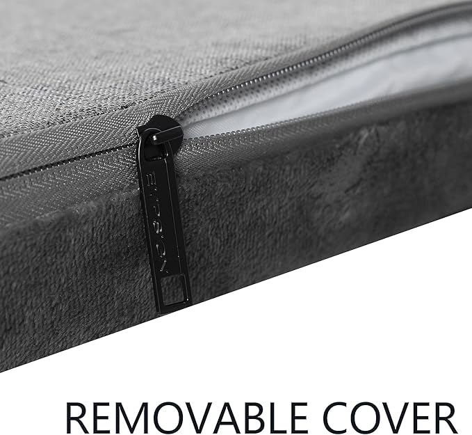 EMPSIGN Stylish Dog Bed Mat Dog Crate Pad Mattress Reversible (Cool & Warm), Water Proof Linings, Removable Machine Washable Cover, Firm Support Pet Crate Bed for Small to XX-Large Dogs, Grey