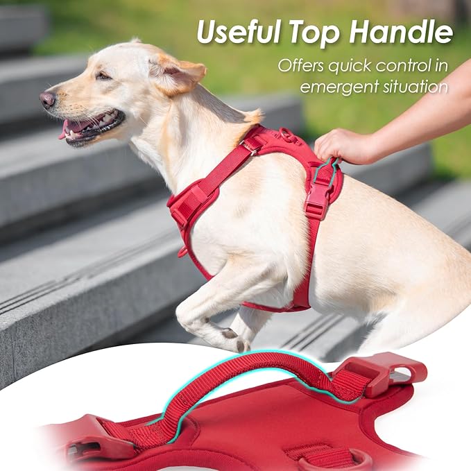 No Pull Dog Harness, Puppy Vest with Front Clip for Small Medium Large Sized Dog(Burgundy Red,XL)