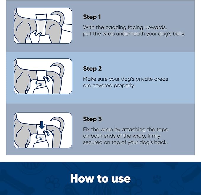 American Kennel Club Male Dog Wrap, Disposable Diapers with Wetness Indicator, Large, 50 Count
