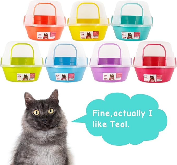 Petphabet Jumbo Hooded Cat Litter Box, Extra Large, Teal