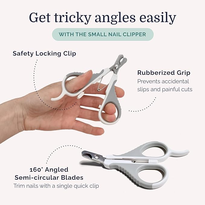 Hepper Cat Nail Clipper Kit - Small & Large Sharp Claw Clippers with Nail File & Storage Pouch - Safety Guard & Lock - Professional Cat Manicure