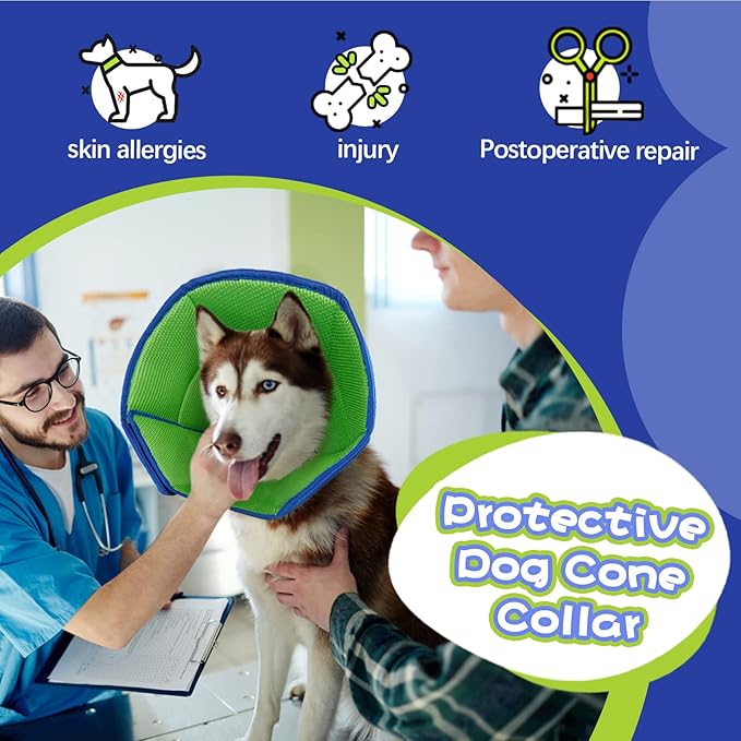 Dog Cone Collar Soft Cone for Medium Dogs After Surgery Adjustable Elizabethan Collar for Dogs to Stop Licking Wounds, Biting Stitches Professional Pet Recovery Cones E-Collar for Dog