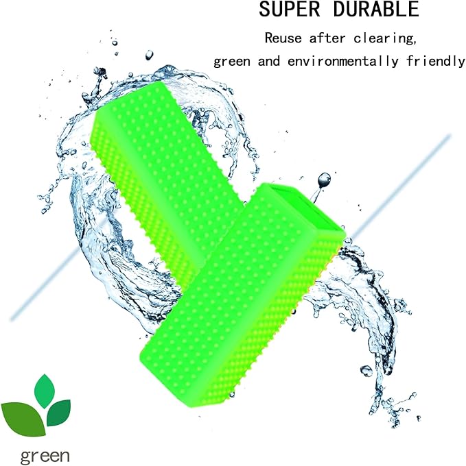 2pcs Pet Dog Cat Hair Remover, Pet Hair Removal Tool, Hollow Cleaner Brush for car，Interior, Furniture, Sofa (green and green)