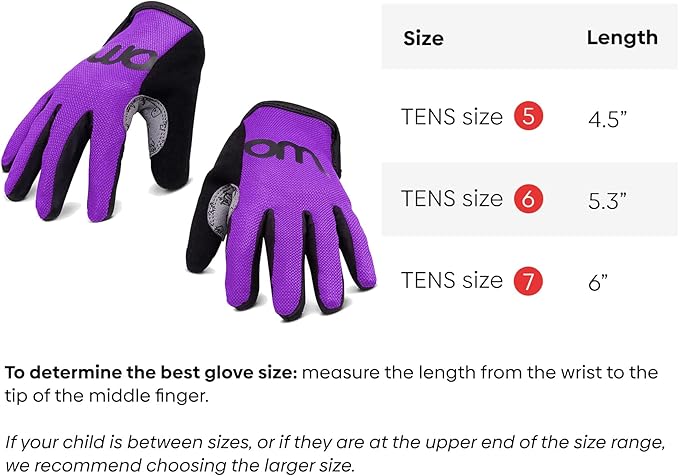 woom TENS Bike Gloves, Child’s & Youth Bicycle Full Finger Protection with Grip for Road Cycling & Mountain Biking (Boys & Girls)