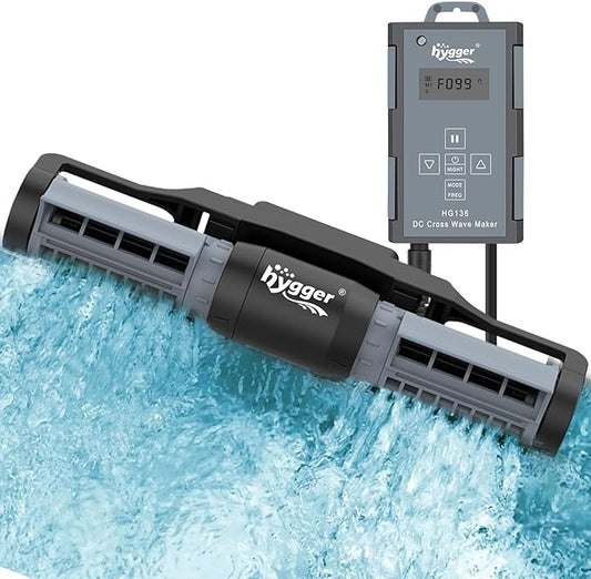 hygger Aquarium Gyre Wave Maker Fish Tank Cross-Flow Pump Adjustable Aquarium Water Circulation Powerhead with Controller Magnetic Base