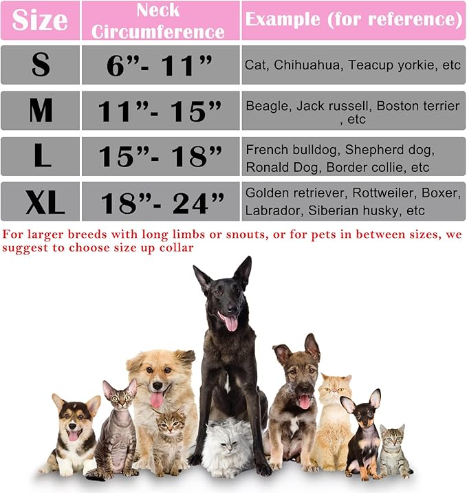 Katoggy Inflatable Dog Cone Collar for Dogs After Surgery, Soft Adjustable Blow up Donut Dog E-Collar for Small Medium Large Dog and Cats,Pink Donut