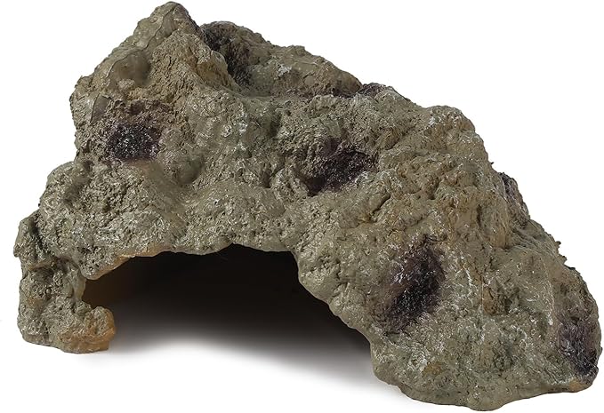 IBWell Resin Leopard Gecko Hide, True to Nature Reptile Rock for Bearded Dragon Hideout Snake Hides for Ball Pythons, Tortoise House Terrarium DÉCor - Meidum