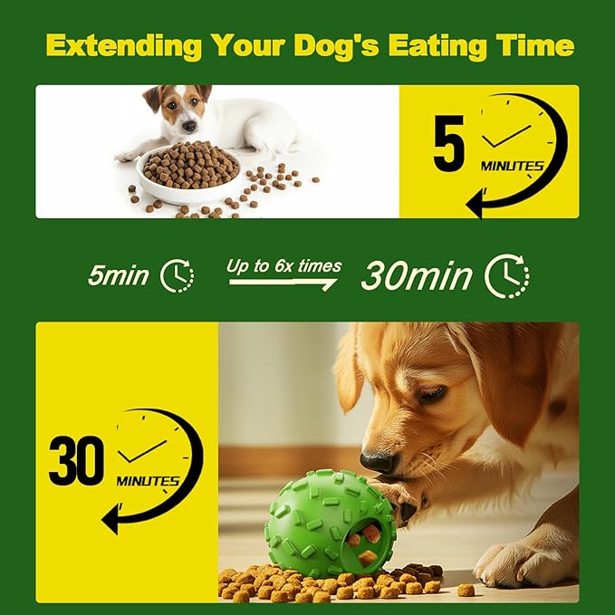 Dog Puzzle Toy 2 Pack – Cognitive Dog Treat Toy,Interactive Dog Toys for Treat Dispensing, Slow Feeder for Mental Stimulation & Anxiety Relief, Puppy Training Toy, Natural Rubber