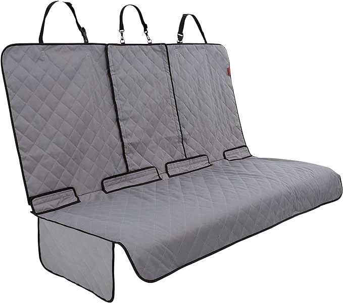 Lusso Gear Dog Car Seat Cover for Back Seat - 100% Waterproof - Full Protection from Mud, Scratches, Shedding - Non-Slip Cover Stays in Place, Fits Car, Truck, SUV (Gray)
