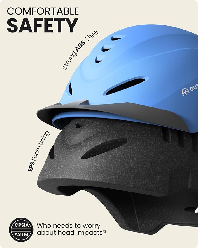 OutdoorMaster Equestrian Helmet, Horse Riding Helmet with Sun Visor and Excellent Ventilation, Adjustable Safe Helmet for Men, Women & Youth
