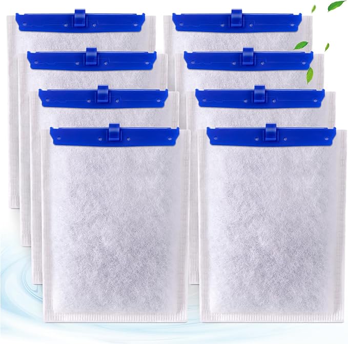 8-Pack Large Replacement Filter Cartridges Compatible with Tetra Whisper Bio-Bag Filters Large Aquarium Filter Cartridges for Whisper 20i/40i IQ20/30/45/60 PF20/30/40/60 Power Filters