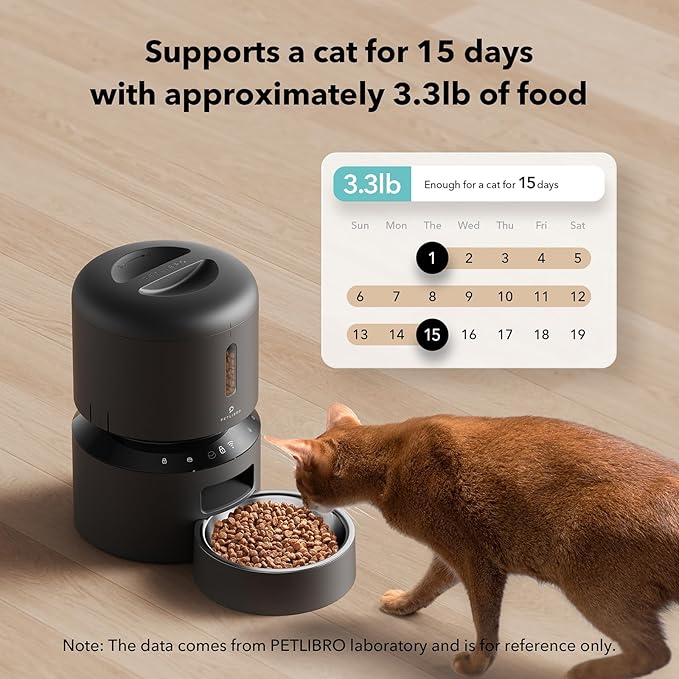 PETLIBRO Automatic Cat Feeder, 5G WiFi Pet Feeder with Freshness Preservation, Timed Cat Feeders for Dry Food, Up to 48 Portions 10 Meals Per Day, Granary Pet Feeder for Cat/Dog