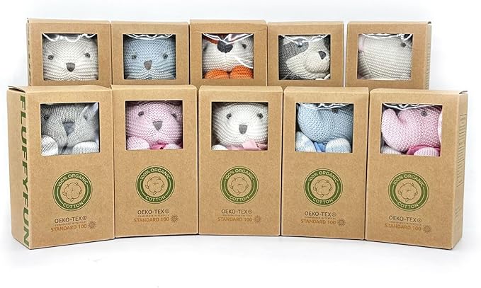 Organic Baby Toys Grey Bunny Rabbit Stuffed Animal 7.1"