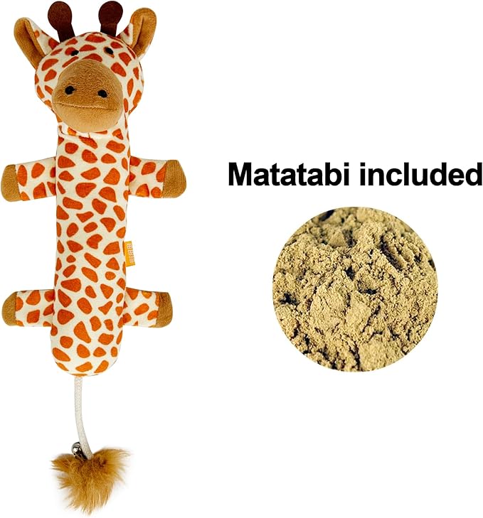 TTcat Catnip Silvervine Matatabi Pillow for Cats & Kittens,Cat Kicker Toy,Crinkle Sound Toy,Large Size Cat Pillow Soothing Plush(Giraffe).
