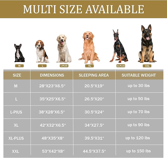 Bedfolks Orthopedic Dog Bed, Waterproof Dog Sofa Bed for Large Dogs, Egg Foam Pet Couch Bed with Removable Washable Cover and Nonslip Bottom, Light Grey