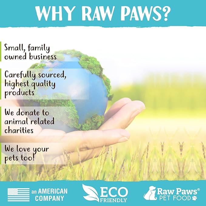 Raw Paws Signature Blend Pet Food for Dogs & Cats - Beef Recipe, 1-lb Rolls (10 Pack) - Fresh Pet Food Made in USA, Grass-Fed Beef Log, Natural Dog Food Rolls, Raw Frozen Dog Food & Cat Food