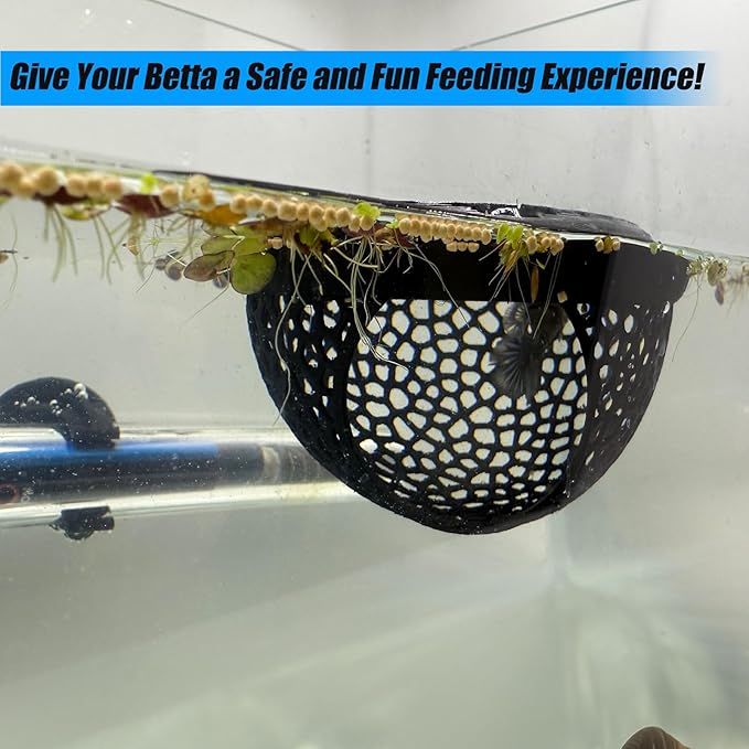 Aquarium Floating Betta Fish Skins, Betta or Shrimp Feeder, Cave and Hammock, Small Fish Feeding Rings, Aquarium Hiding Feeding Decorative Accessories (Green)