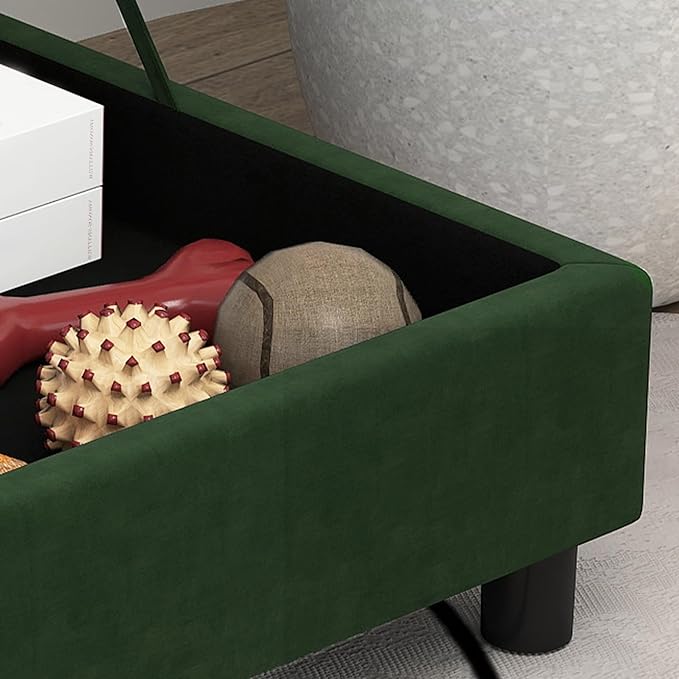 PawHut Luxury Fancy Dog Couch with Hidden Storage, Small Dog Sofa Bed with 2" Soft Foam, Modern Pet Furniture for Puppies & Little Breeds, Green
