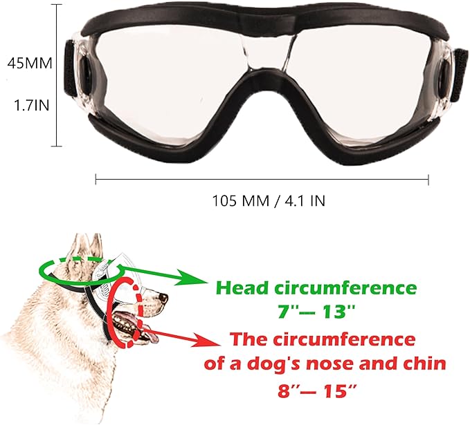 Small Dog Sunglasses with Adjustable Strap UV Protection, Winproof Puppy Sunglasses, Suitable for Dogs Eyes Protection，Soft Dog Goggles