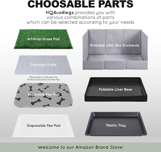Dog Grass Pad with Tray Small 23" x 16", Dog Potty (No Grate) with Ultra-Absorbent Artificial Grass for Dogs with Hemmed Edge, Pee Pads for Dogs, Odor Free, Litter Box for Balcony