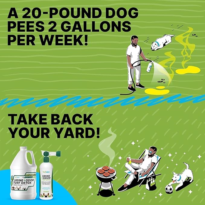 Urine & Odor Turf Detox: 2-Pack of 32 oz Professional Enzyme Cleaner & Odor Eliminator for Artificial Grass, Turf, Concrete, Patio & Kennels, Pet Urine Enzymatic Cleaner for Dogs & Cats
