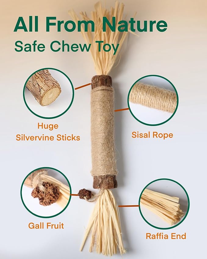 14.96 Inches Huge Silvervine Sticks Cat Toys, Large Natural Catnip Kittens Chew Toy for Teeth Cleaning,Big Catmint Blend Stick, Dental Kitty Chews for Indoor(2 Pack)