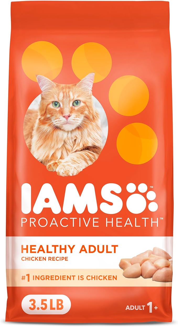 IAMS Proactive Health Adult Healthy Dry Cat Food with Chicken, 3.5 lb. Bag