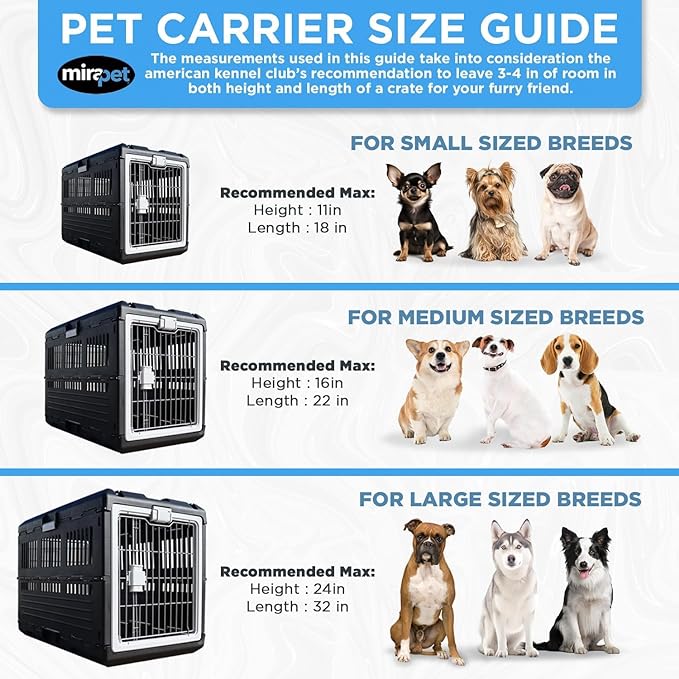 USA Pet Carrier & Crate 26" - Premium Collapsible Design for Medium Cats and Dogs - Portable Kennel for Indoor/Outdoor Use - 360-Degree Ventilation & Hard Plastic Wall Protection