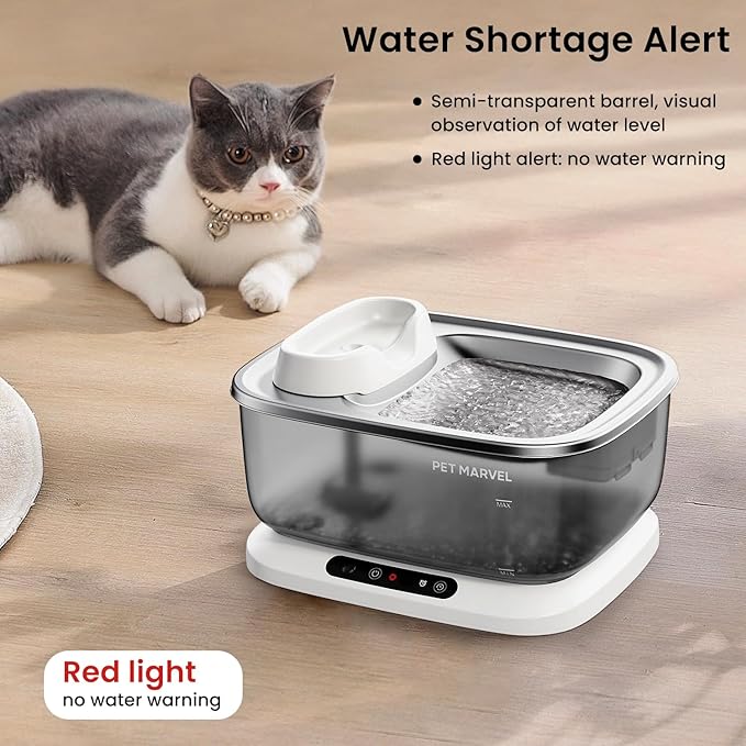 PET Marvel Wireless Sensing Dog Water Fountain for Large Dogs, 7L/1.8Gal/230oz Big Automatic Pet Water Dispenser for Multi Cats, Stainless Steel Filtered Drinking Bowl Wireless Pump F2 V2