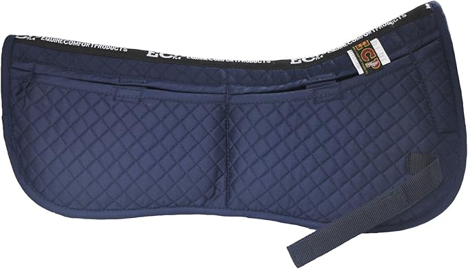 ECP Equine Comfort Products Adjustable Shock Absorbing Memory Foam Half Saddle Pad, Injury Prevention & Pressure Relief, Customizable Fit, Breathable for All Riding Styles