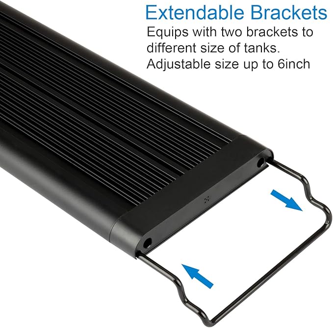 WATER REBIRTH LED Aquarium Light, Full Spectrum Fish Tank Led Light with Aluminum Alloy Shell Extendable Brackets (30-36 in)