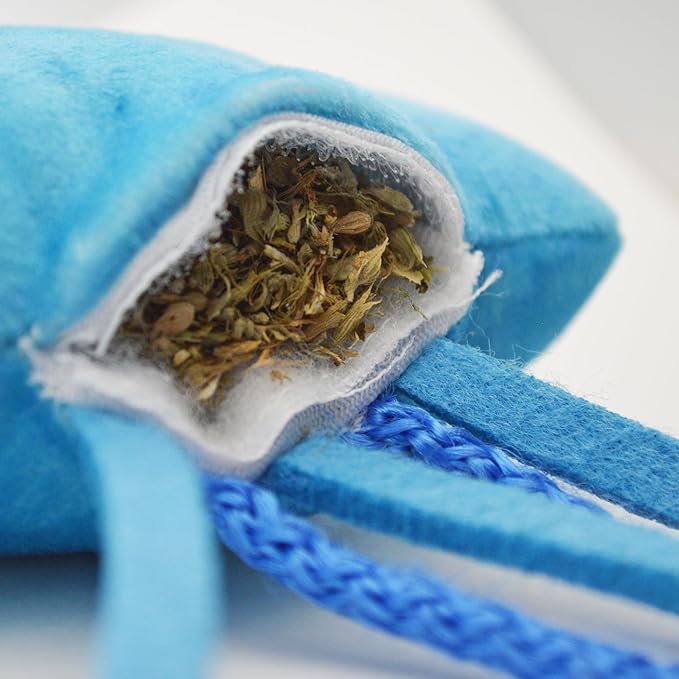 ZOOMIE Jelly Fish - Refillable Catnip Toy + Catnip | High Potency Hand Harvested Fresh Catnip | Soft Plush for Engaging Play