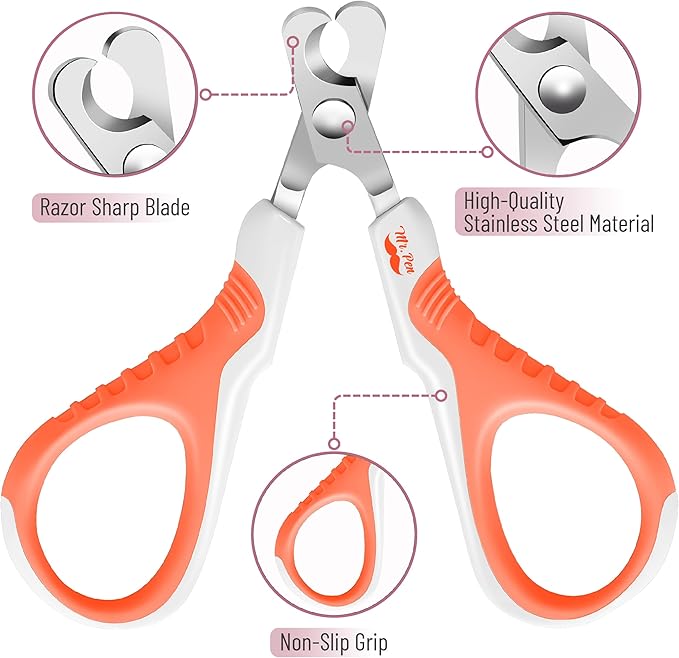 Mr. Pen Cat Nail Trimmer - Orange, Kitten & Small Dog Nail Clipper, Cat Claw Trimmer