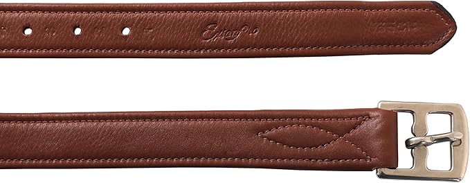 Exion FlexiStrong Stirrup Leathers for English Saddles – 1" Premium Calfskin with Nylon Core – Numbered Holes, Stainless Steel Buckles – Black/Brown – Horse Riding Gear (48"/120cm to 62"/155cm)