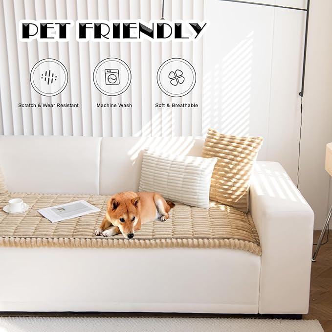 ZQFFB Pet Couch Cover Dogs Washable Non-Slip Couch Protector Pet Friendly Dog Mat for Couches and Sofas