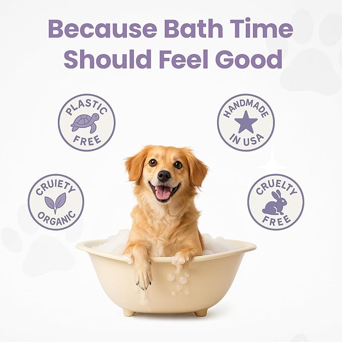 Gentle All Natural Dog Shampoo for Dry Coat for Sensitive Skin | Bar Shampoo for Dogs | Organic Dog Shampoo Sensitive Skin | Lavender (1)