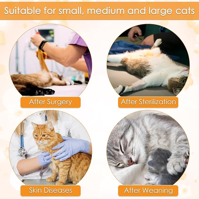 DENTRUN Cat Surgery Recovery Suit Anti Licking Spay Snuggly Vest, Pet Surgical Recovery Shirt After Surgery for Male Female Cat Small Dog Cone E-Collar Alternative