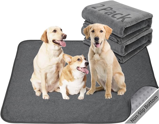Wahsalbe Puppy Pads 2 Pack, 41x41 Washable Pee Pads Whelping Pads, Absorb Dog Mats, Non-Slip Dog Training Pads for Whelping, Potty, Training, Playpen, Crate