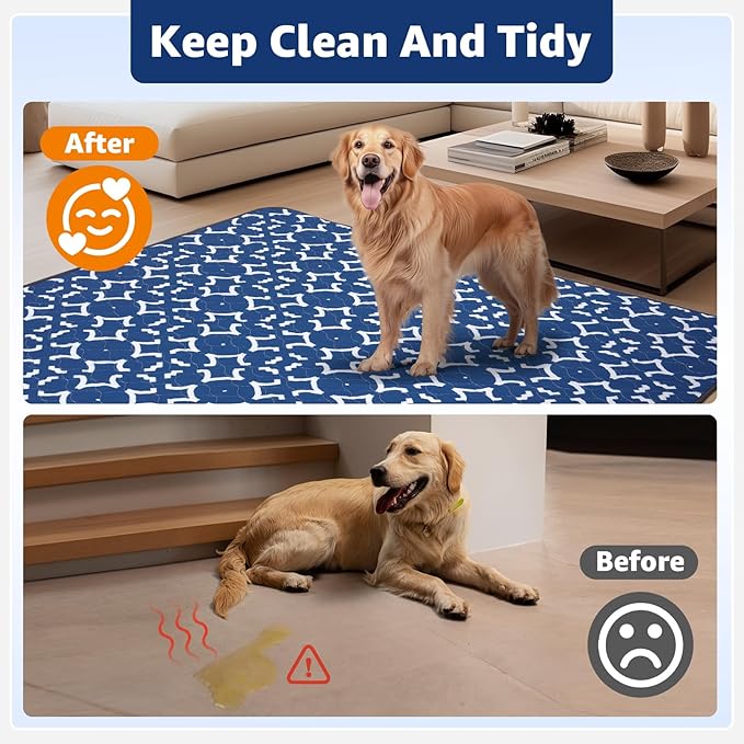 LOOBANI Washable Pee Pads for Dogs 31"x 36": 2 Pack Super Absorbent Reusable Puppy Pads Leakproof Whelping Pad Dog Playpen Mat, Waterproof Non-Slip Dog Training Pads for Floor, Crate, Potty