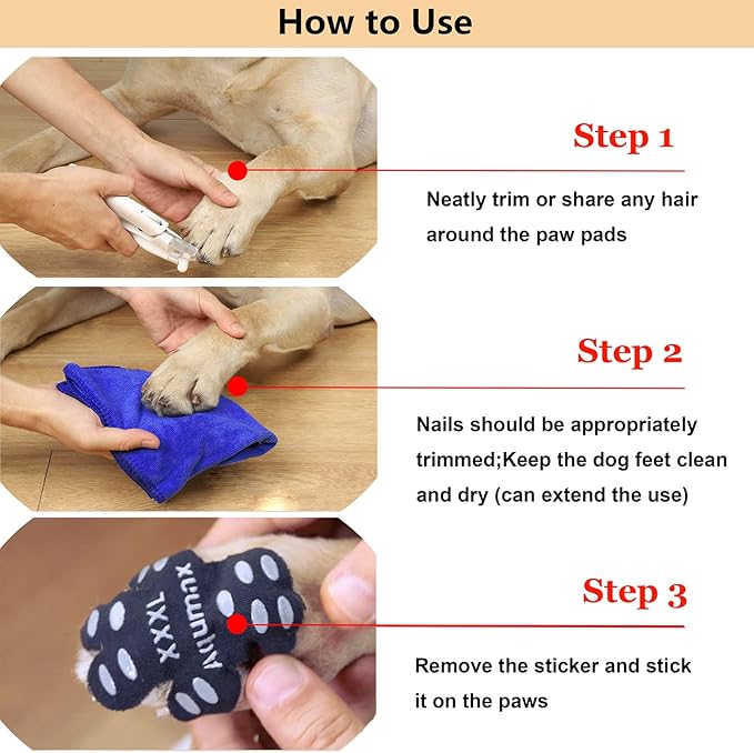 Dog Paw Protector Anti-Slip Pads,Toe Grips for Senior Dogs,Paw Grips Traction Pads for Slippery Hardwood Floors,Essentials for Senior Dogs,12 Sets (48 pcs) XL Black