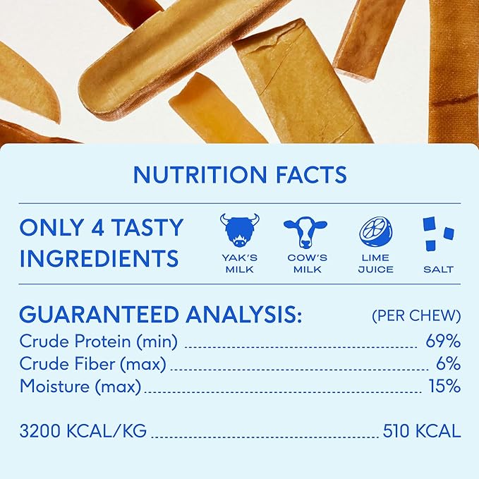 Native Pet Yak Cheese Himalayan Dog Chews - Long Lasting Dental Sticks for Small Breeds– 100% All Natural Himalayan Yak Chews for Small Dogs – Cheese Bone for Aggressive Chewers - 15 Per Pack