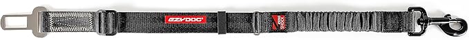 EzyDog Zero Shock Click - Shock Absorbing Dog Seat Belt Car Harness Attachment for Dogs - Adjustable Dog Restraints Seatbelts for Car Travel and Safety - (20in - 26in, Black)