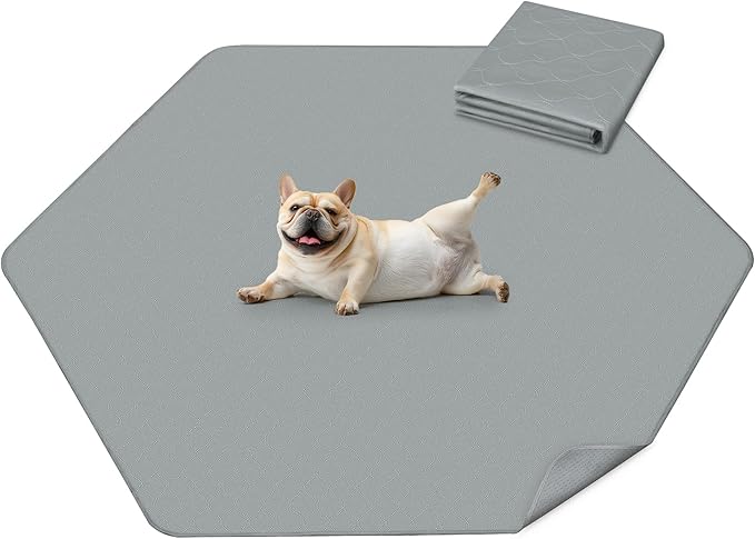 FXW Washable Pee Pads for Dogs, Puppy Pads with Super Absorbent, Specifically Designed for FXW Rollick/Homeplus 24inch 6 Panels Dog Playpen, 31" Hexagon, Gray, 1 Pack
