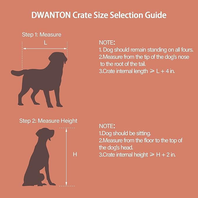 DWANTON Dog Crate Furniture with Cushion, Wooden Kennel Table with Double Doors, Indoor Dog House, Extra Large Size, 43.3" L, Rustic Brown