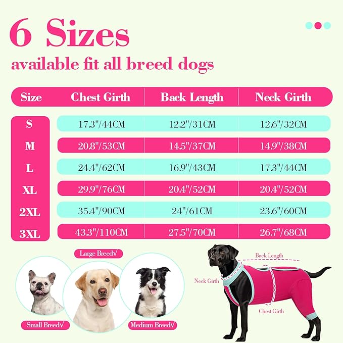 ROZKITCH Dog Surgery Leg Sleeve Rear Legs, Male Female Pet Prevent Licking Wound Elbow Knee Protector, Dog Recovery Suit Cone Collar Alternative Pants Shirt for Wound Heal Wrap Rosered M